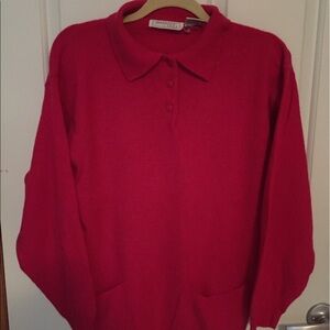 Rose colored Lambswool Sweater w/pockets. M. Mint!